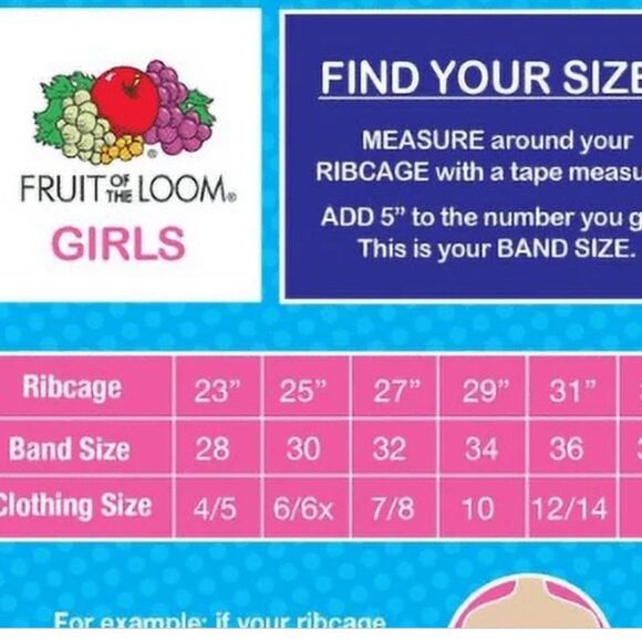 Girls Fruit of The Loom Bras/Bralette Set set of 3 Sz  Girls 12/14   -36 - Picture 7 of 7